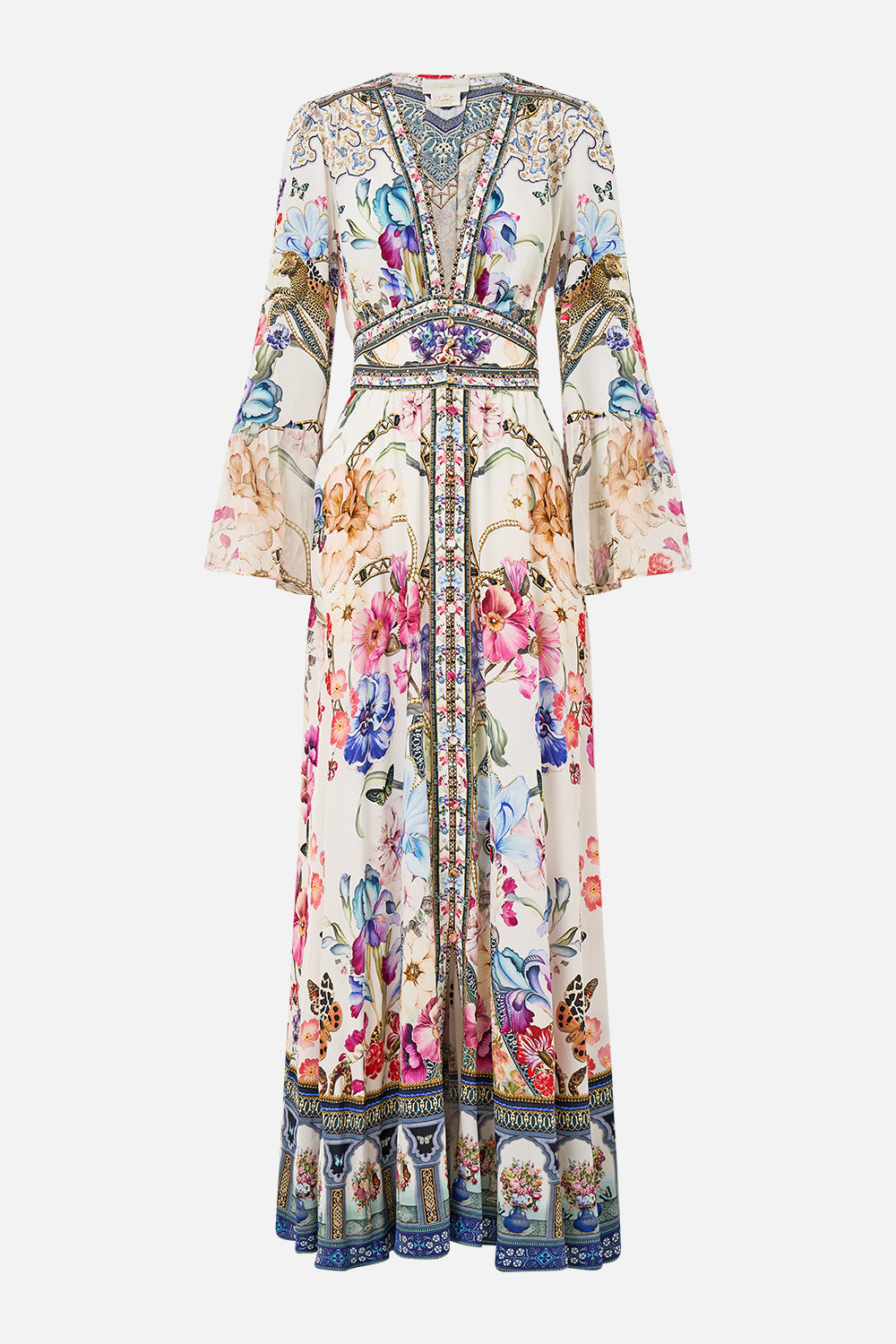 SHAPED WAISTBAND DRESS WITH RUFFLE SLEEVE MONSERRATE MAGIC