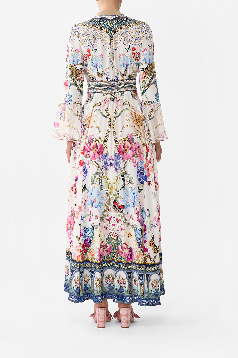 SHAPED WAISTBAND DRESS WITH RUFFLE SLEEVE MONSERRATE MAGIC