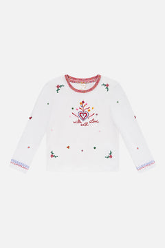 KIDS LONG SLEEVE TOP 4-10 FAITH, LUCK & JUSTICE