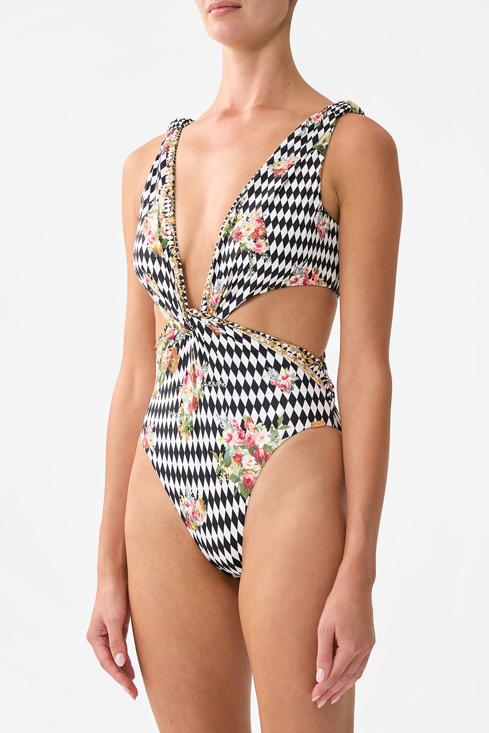 TWIST FRONT CUT OUT ONE PIECE ROCOCO GLOW