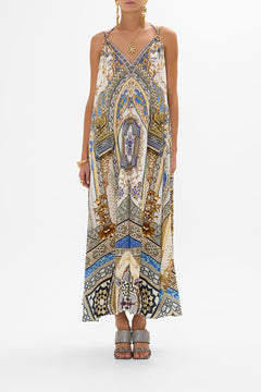 CAMILLA Ring Detail Strap Dress in Make Me Your Mosaic Print.