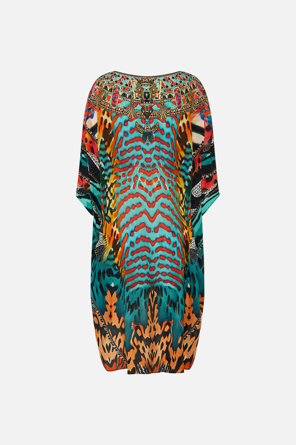 CAMILLA Scoop Back Hem Dress in Desert Visions print.