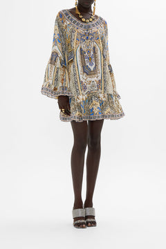 CAMILLA A-Line Frill Dress in Make Me Your Mosaic Print.