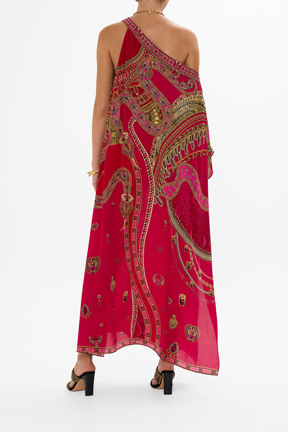 ONE SHOULDER KAFTAN WITH NECKBAND KISSED BY A COBRA