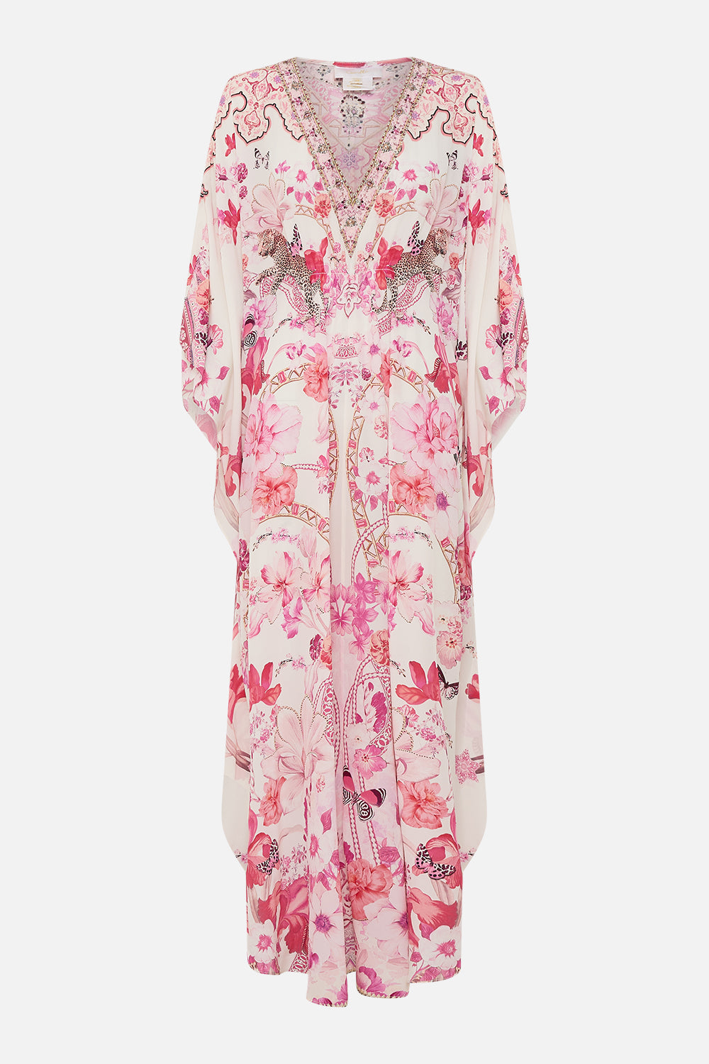 GATHERED WAIST KAFTAN BOTANICAL NOVELLA