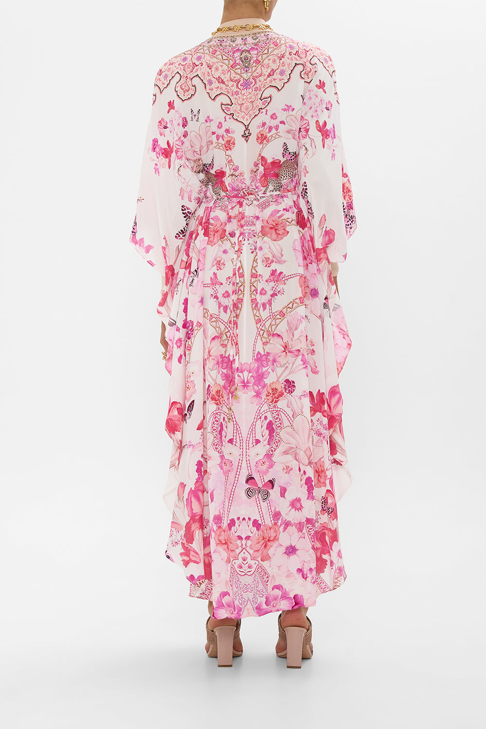 GATHERED WAIST KAFTAN BOTANICAL NOVELLA