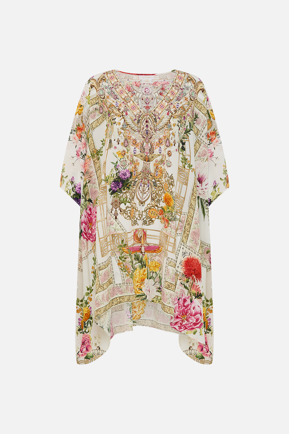 RECTANGULAR V NECK KAFTAN EGYPTIAN ROSE