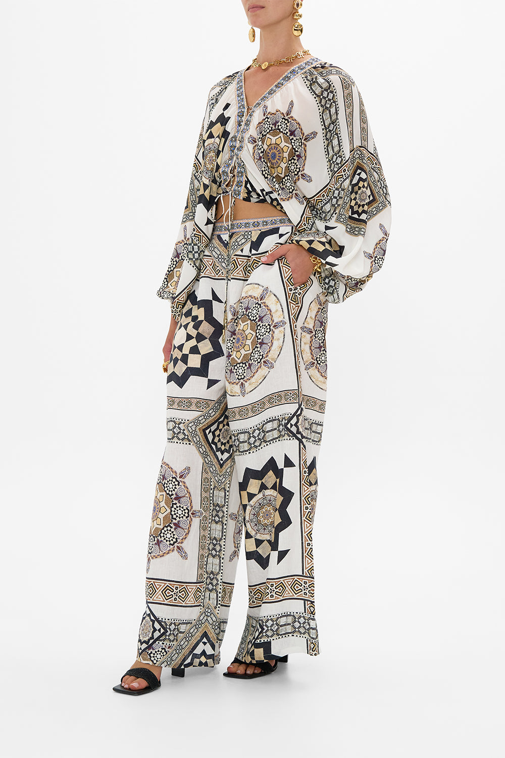 TUCK FRONT PANT TILE STYLE