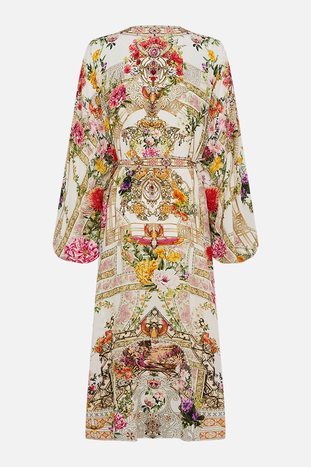 CAMILLA Blouson sleeve layer in Egyptian rose print.
