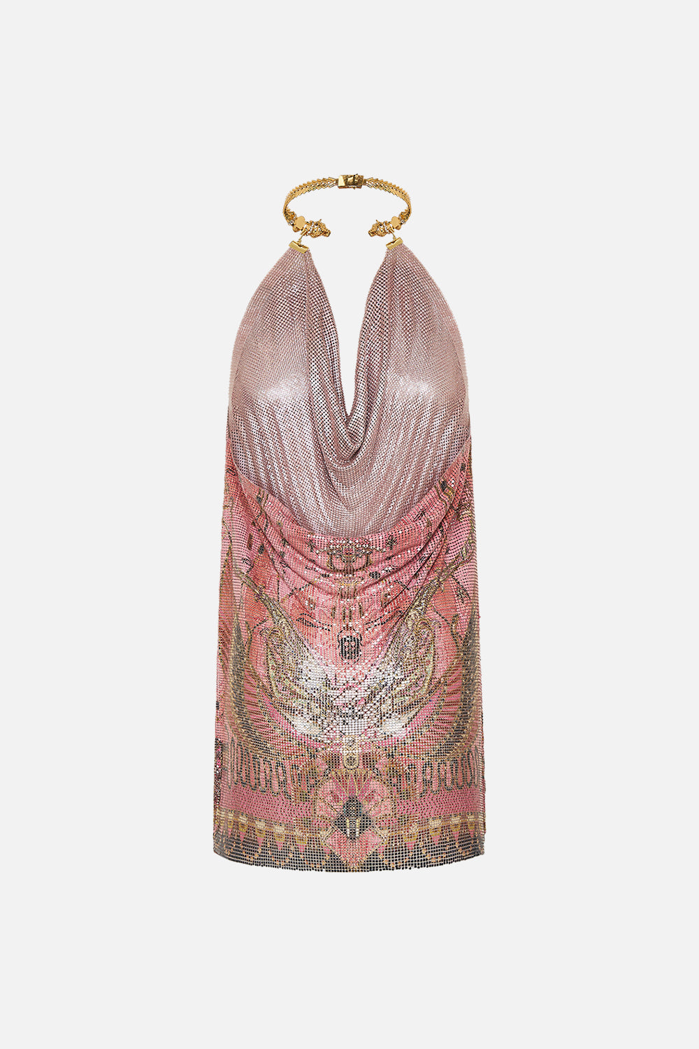 GLOMESH SHORT DRESS WITH NECKPIECE KINGDOM OF HEIROGLYPHS