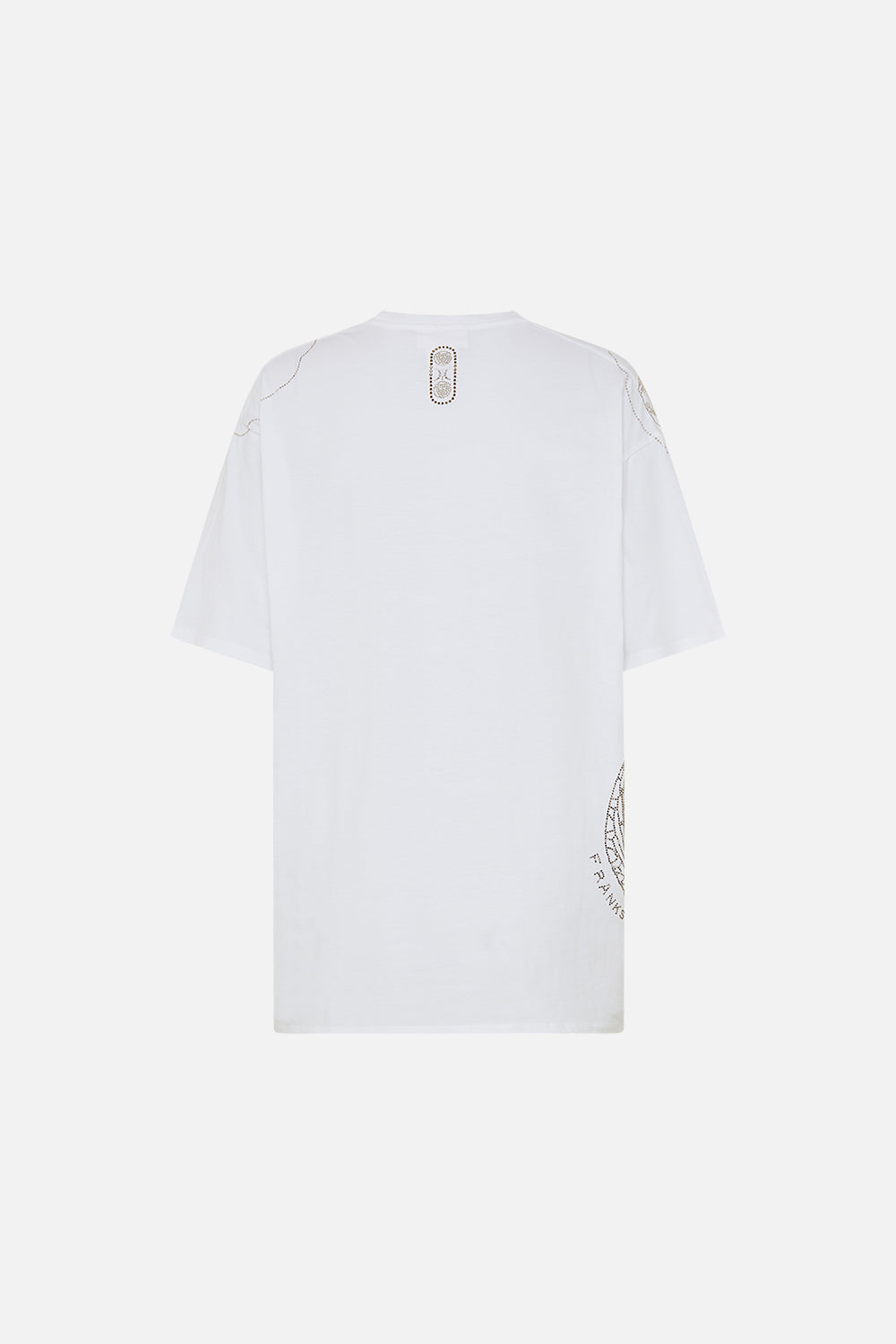 CAMILLA Oversized Band Tee in White Valley Of The Queens print