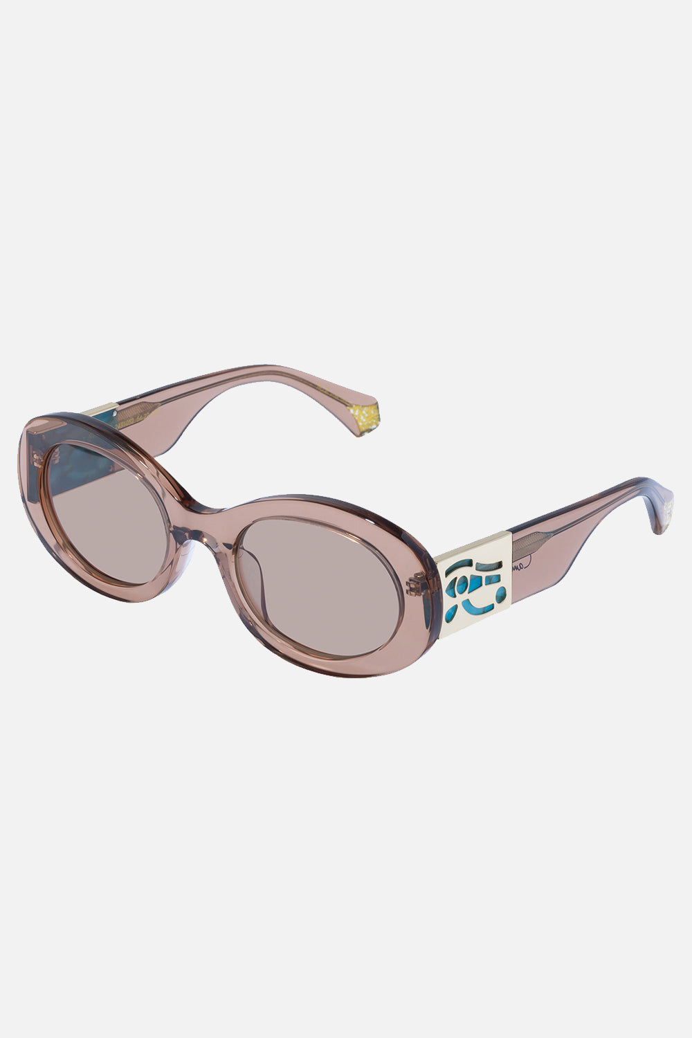 CAMILLA Caramel Sunglasses in Sand Storm print. 