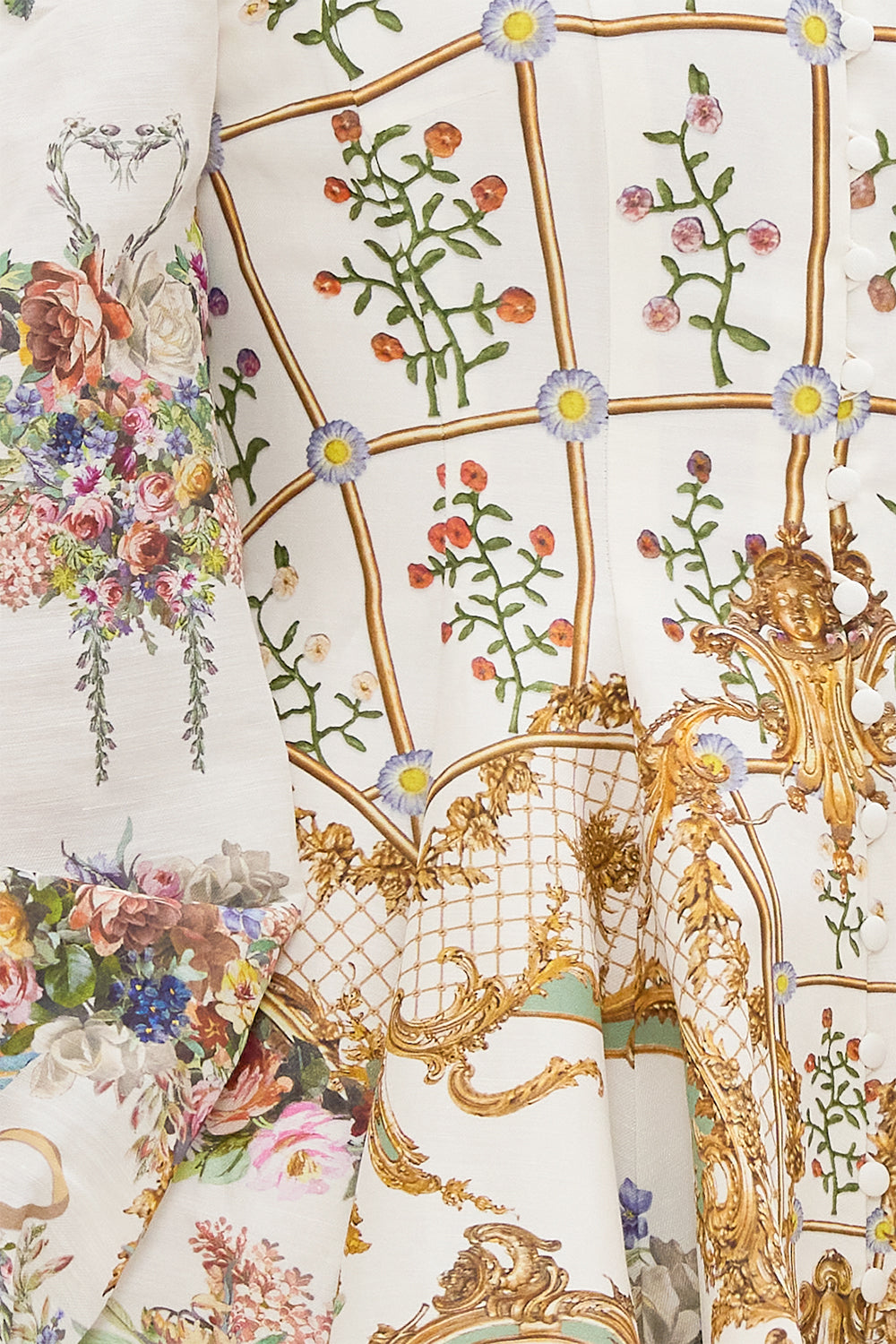 The CAMILLA Seamed Off The Shoulder Dress in our Dressing Room Drama print.