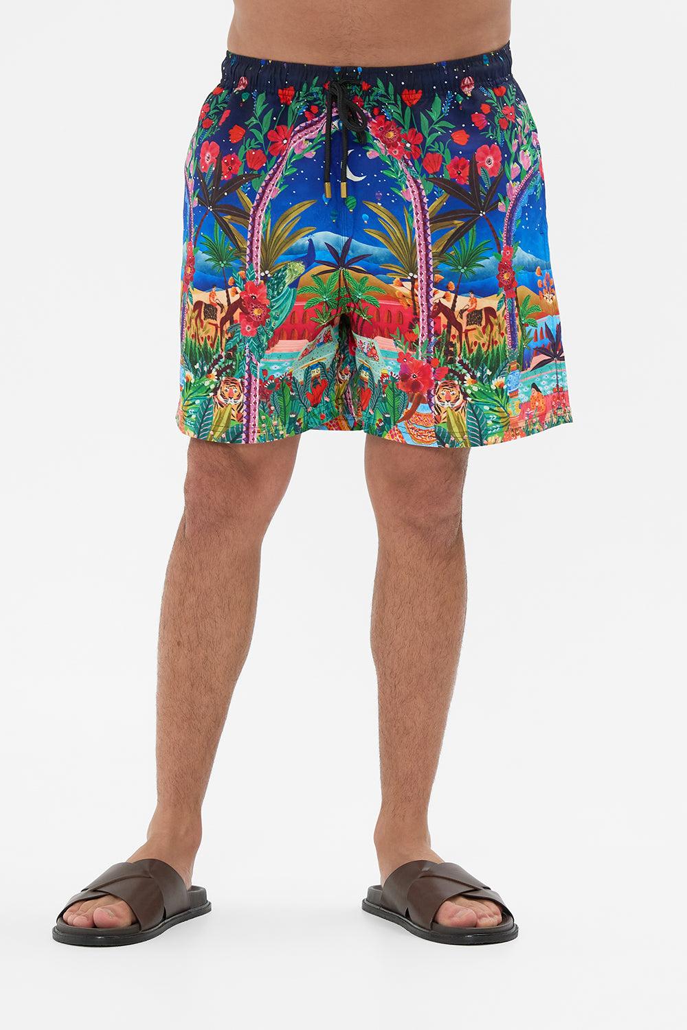 Hotel Franks By CAMILLA Mid Length Boardshort in Midnight Muses print. 