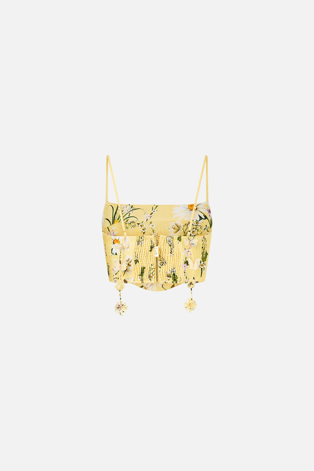 The CAMILLA Corset Crop Top in our Daisy Chains print.