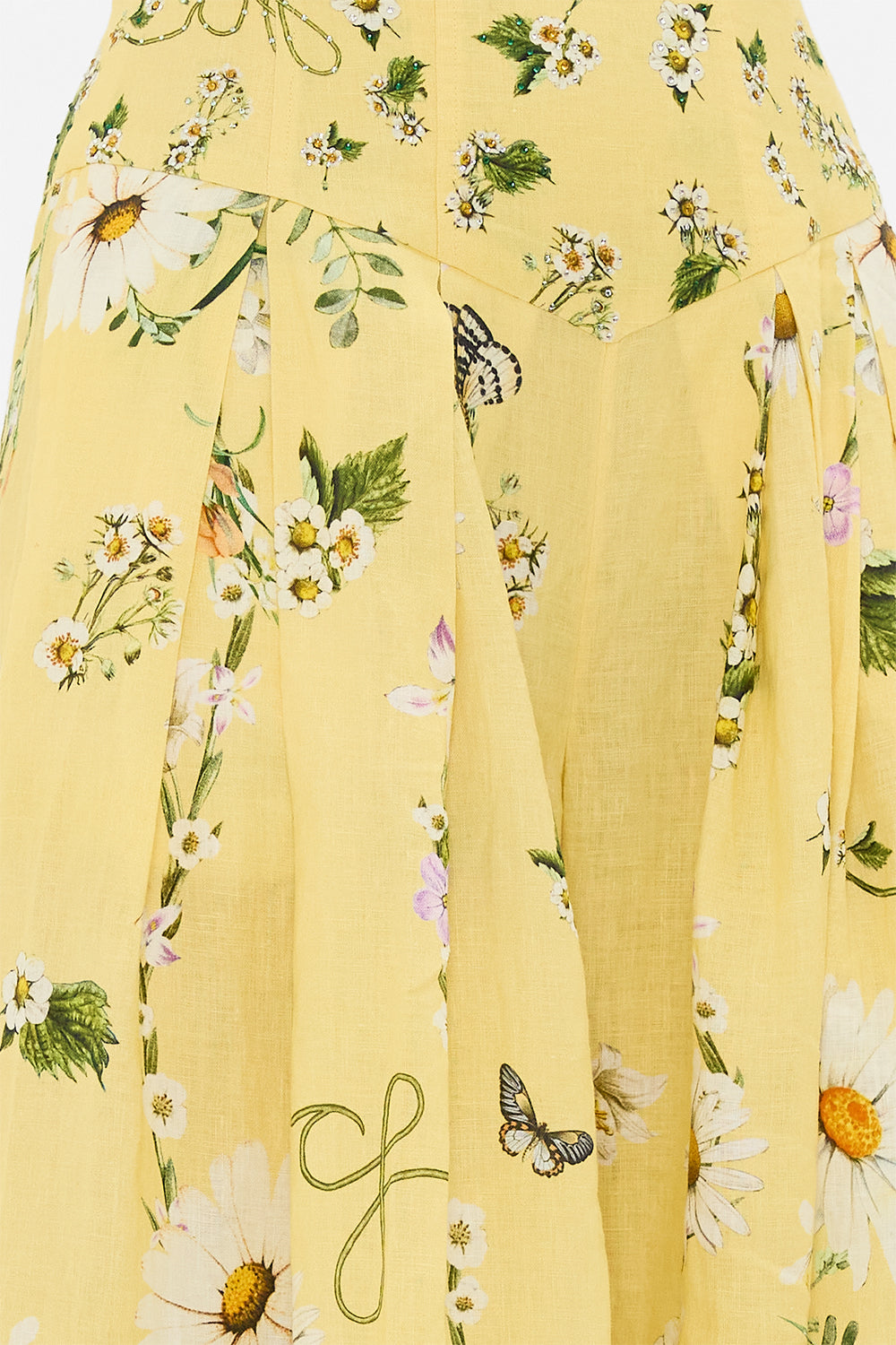 The CAMILLA Corset Waist Wide Leg Pant in our Daisy Chains print.