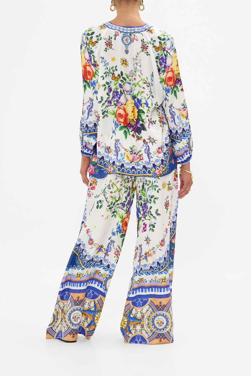 The CAMILLA Straight Leg Pant in our Tiles Darls print.