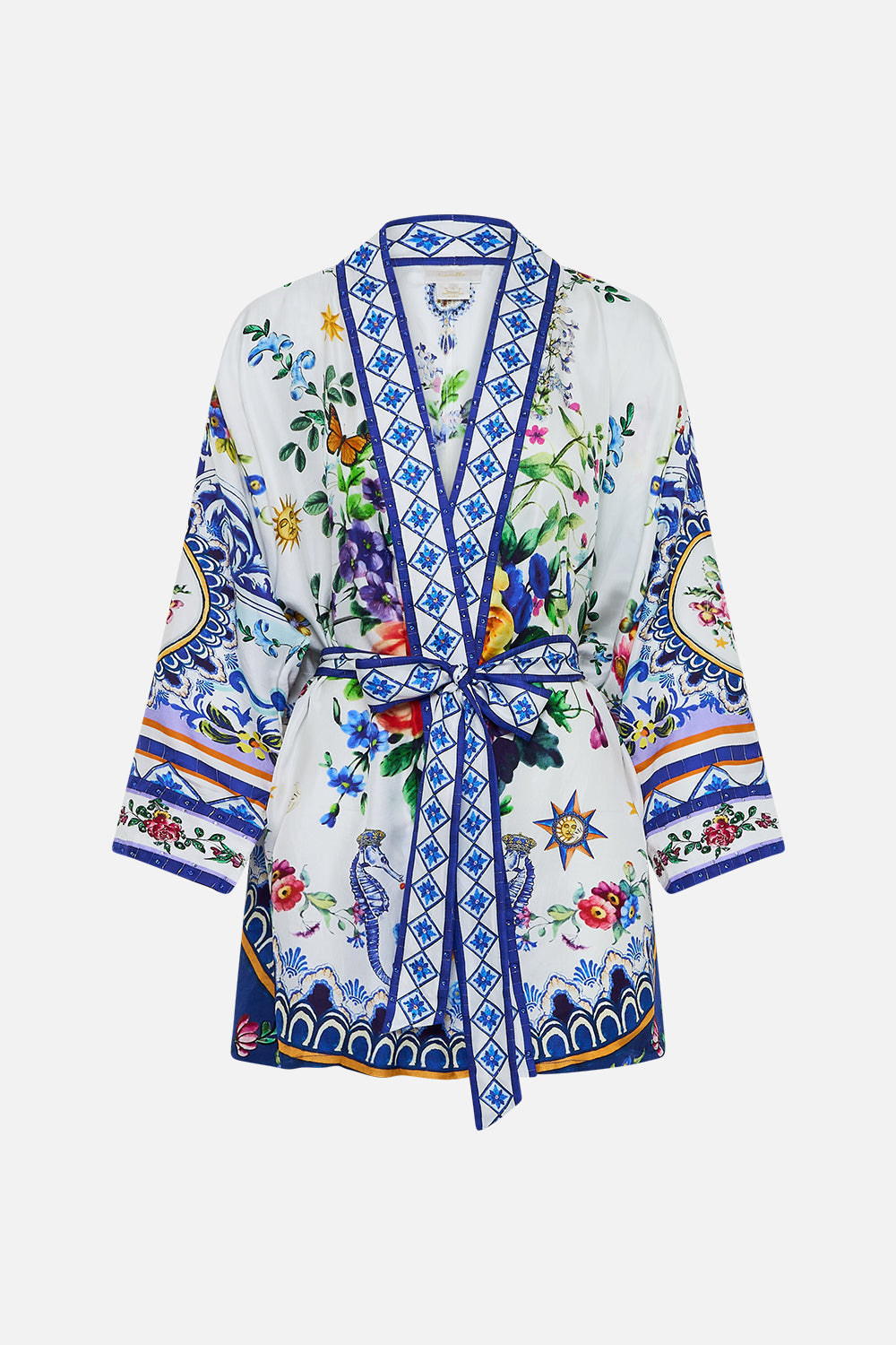 The CAMILLA Short Batwing Layer in our Tiles Darls print.