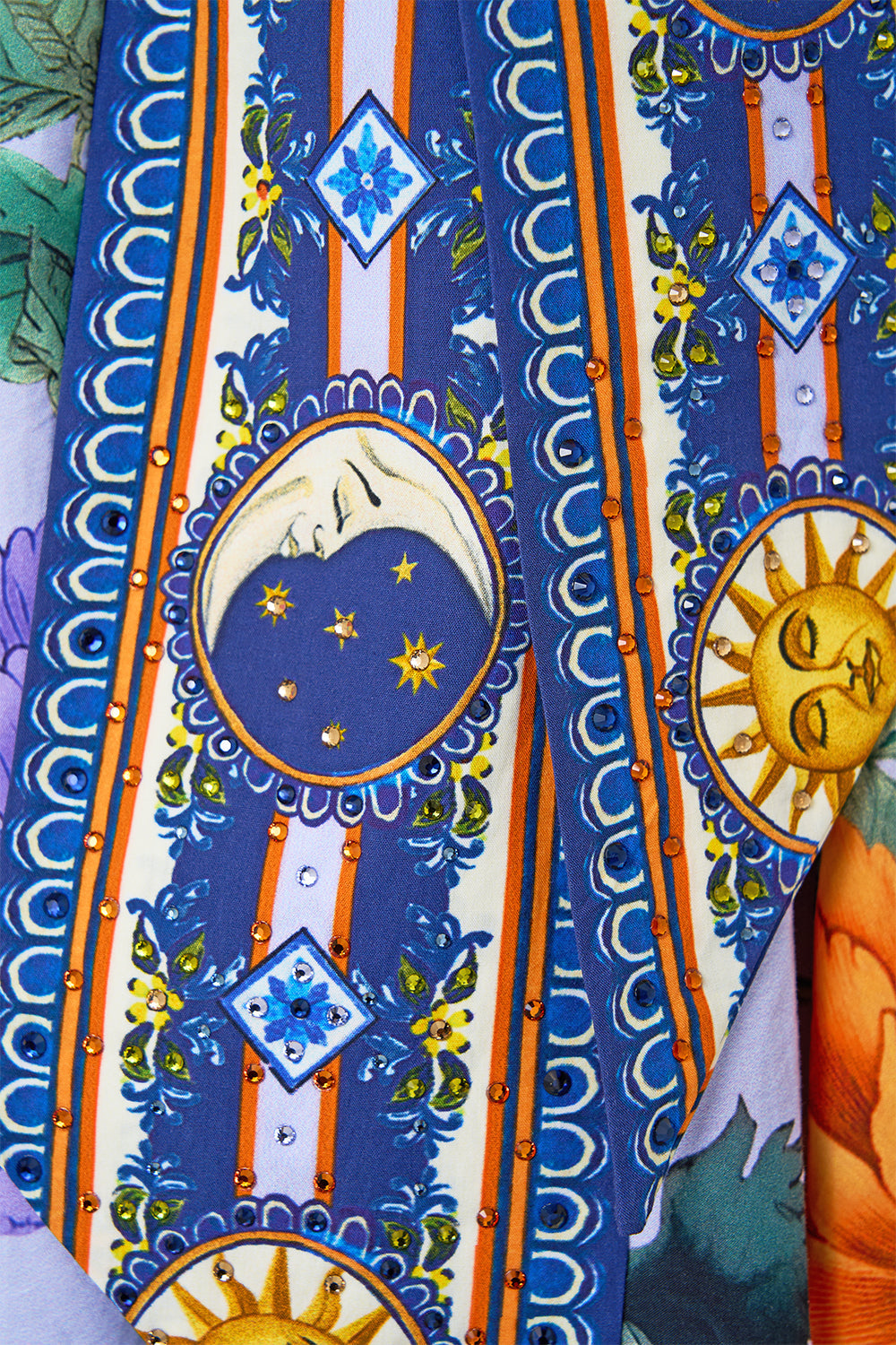 The CAMILLA Shoulder Frill Short Dress in our Luscious In Lisbon print.