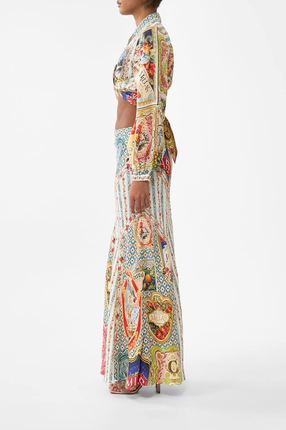 The CAMILLA Mermaid Maxi Skirt in our Soap Opera print.