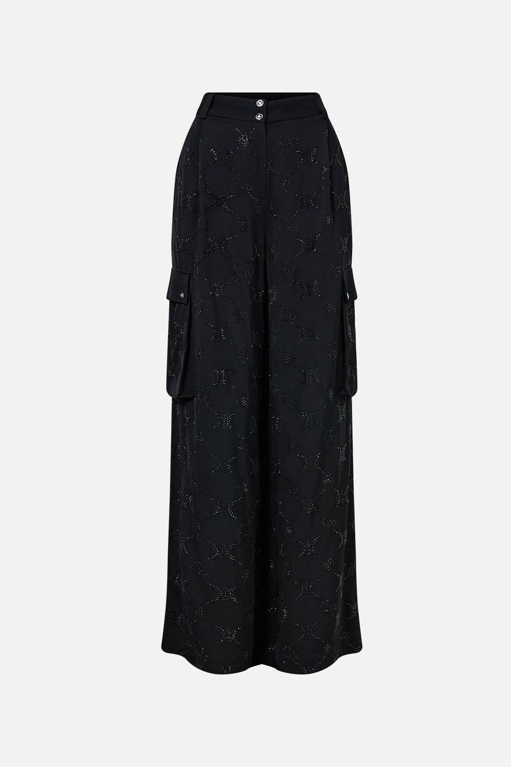 The CAMILLA Wide Leg Utility Pants in our Solid Black print.