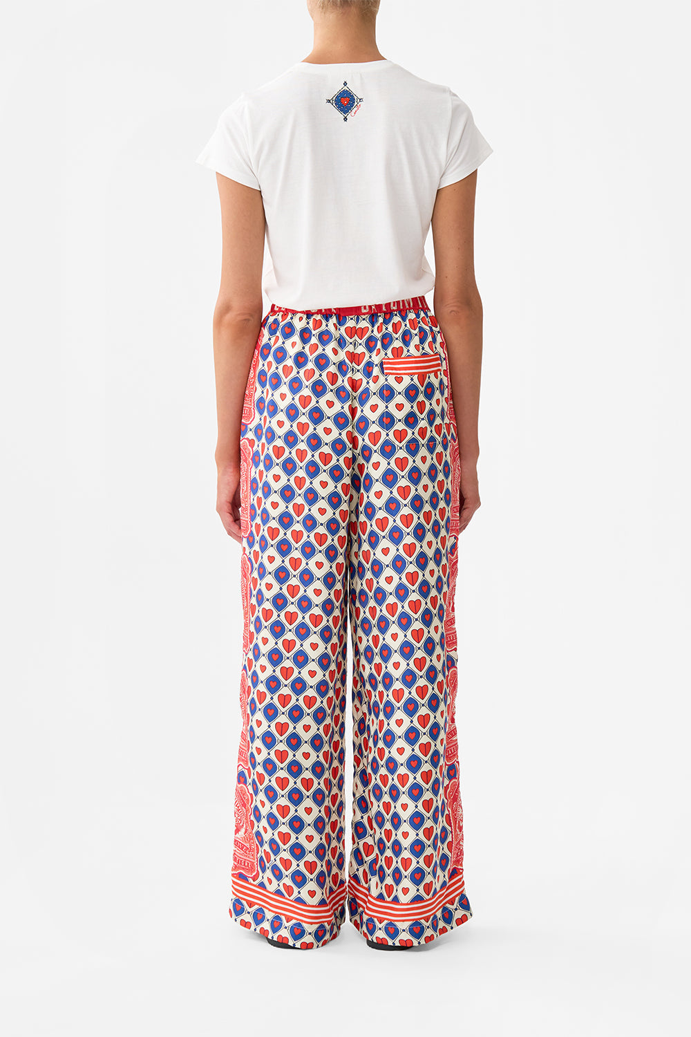 The CAMILLA Button Front Lounge Pant in our Rinse & Roar print.