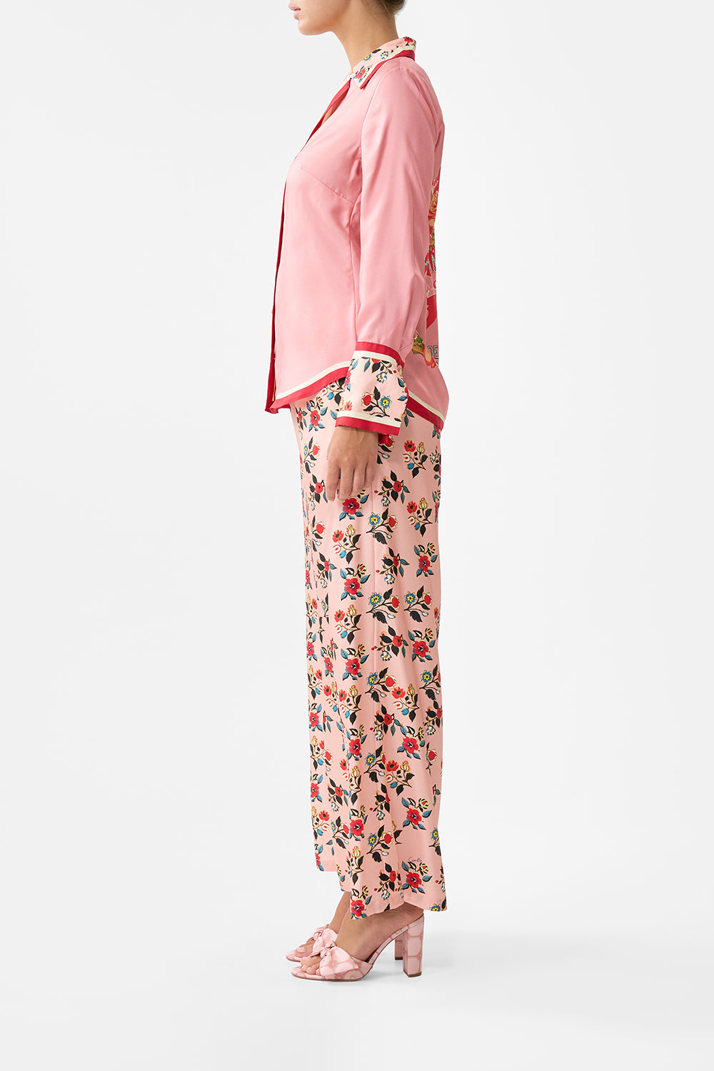 The CAMILLA PYJAMA SHIRT PINK PORTO in our  print.