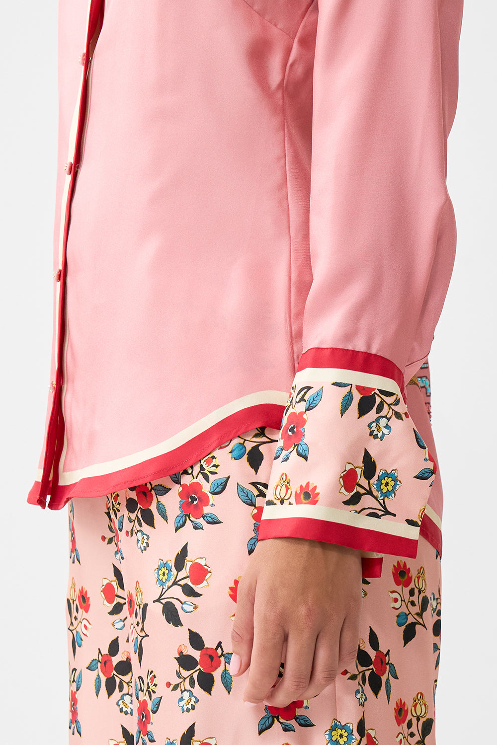The CAMILLA PYJAMA SHIRT PINK PORTO in our  print.