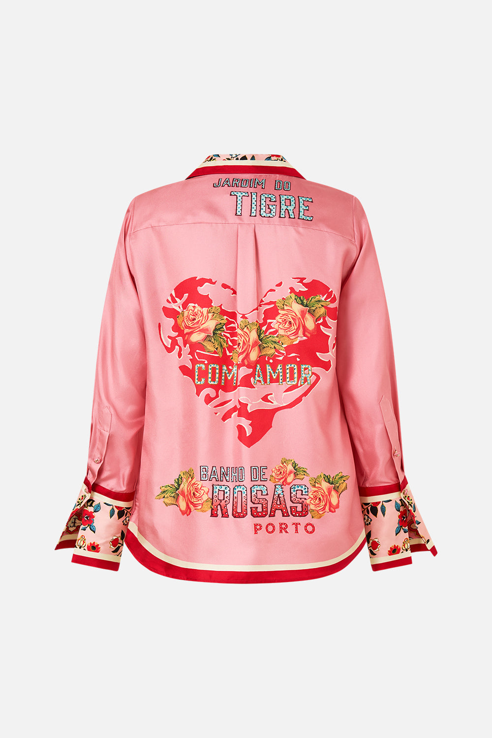 The CAMILLA PYJAMA SHIRT PINK PORTO in our  print.