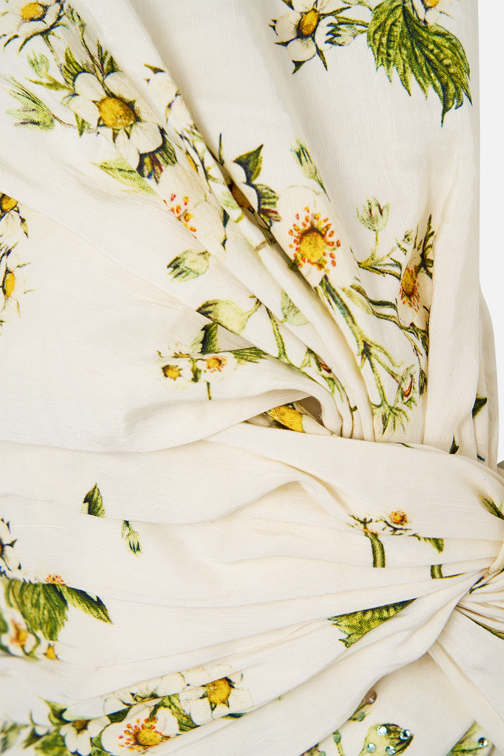 The CAMILLA Asymmetric Bow Top in our Botanical Utopia print.