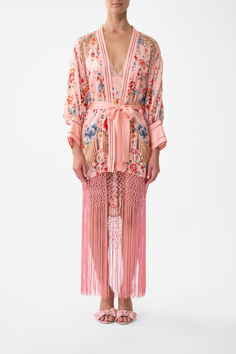 The CAMILLA High Low Hem Layer With Cuff in our Majestic Milla print.