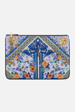 The CAMILLA Small Canvas Clutch in our Luscious In Lisbon print.