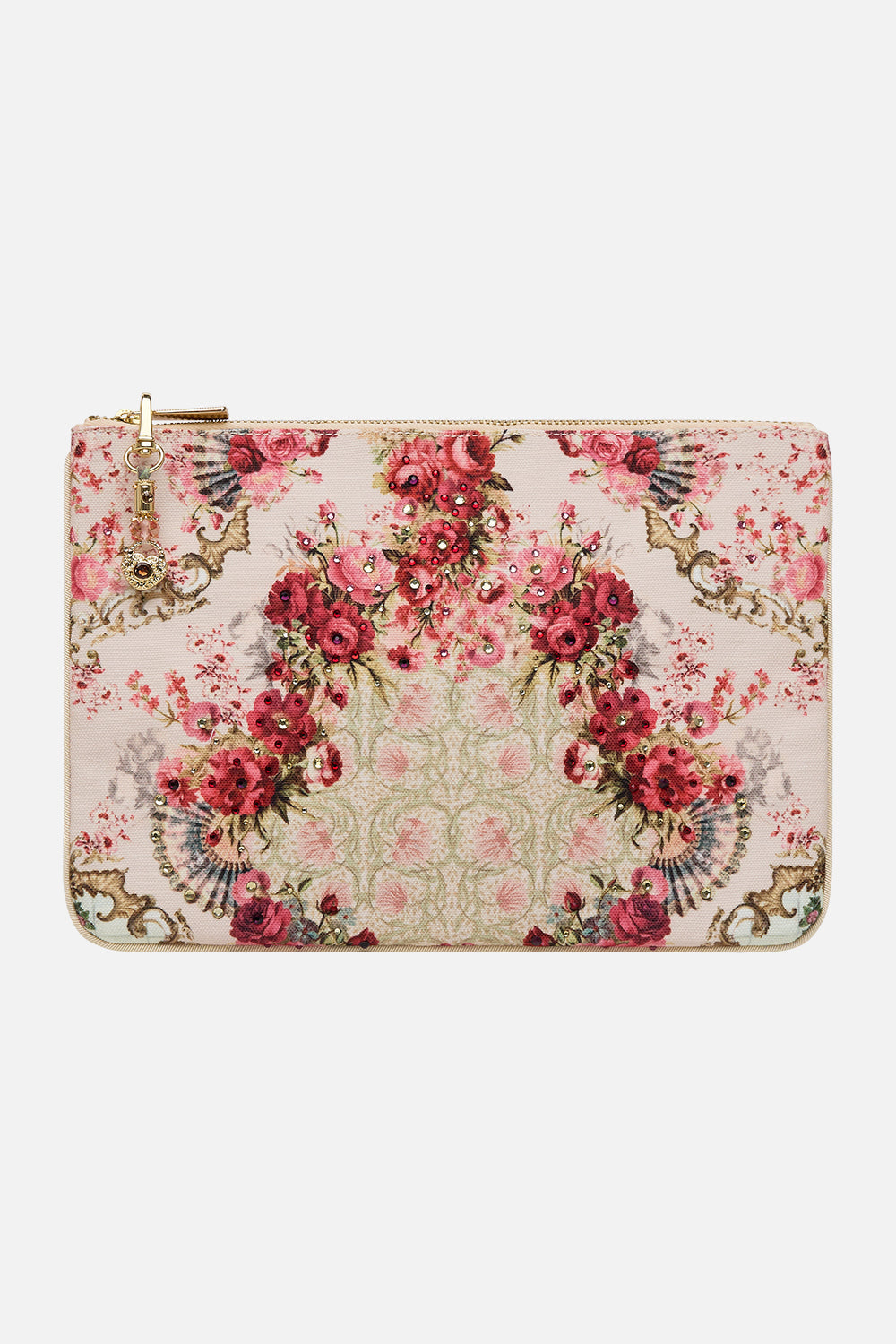 The CAMILLA Small Canvas Clutch in our Meet Me At The Majestic print.