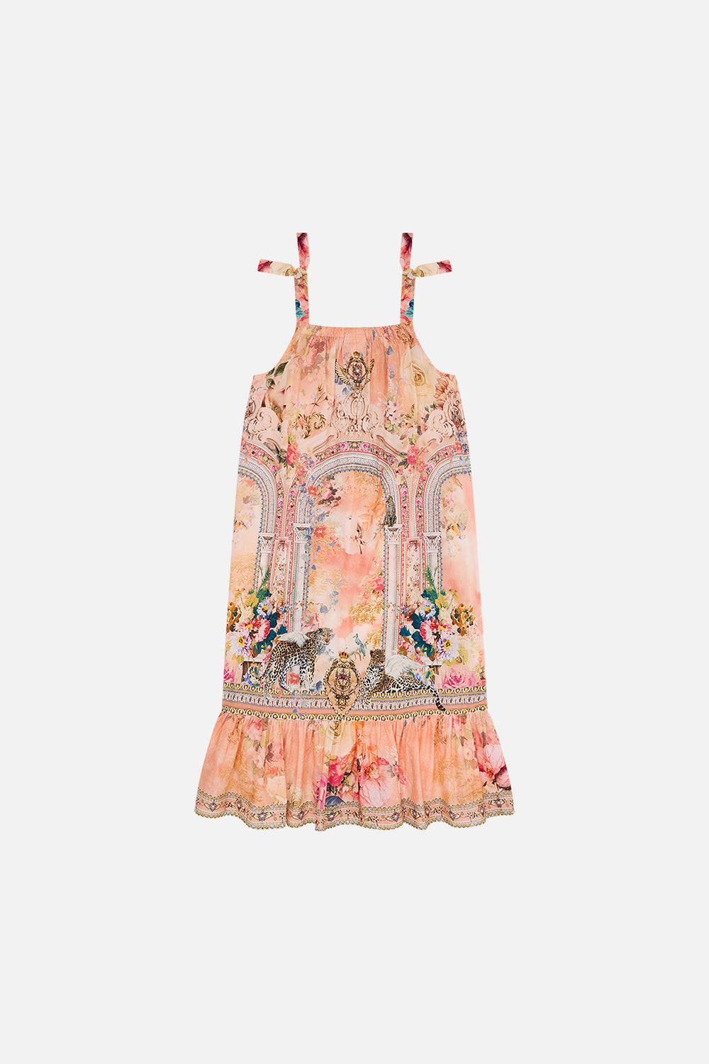 Milla by CAMILLA floral Kids drawstring Maxi Dress with Bows 12-14 in The Jewellery Palace print.