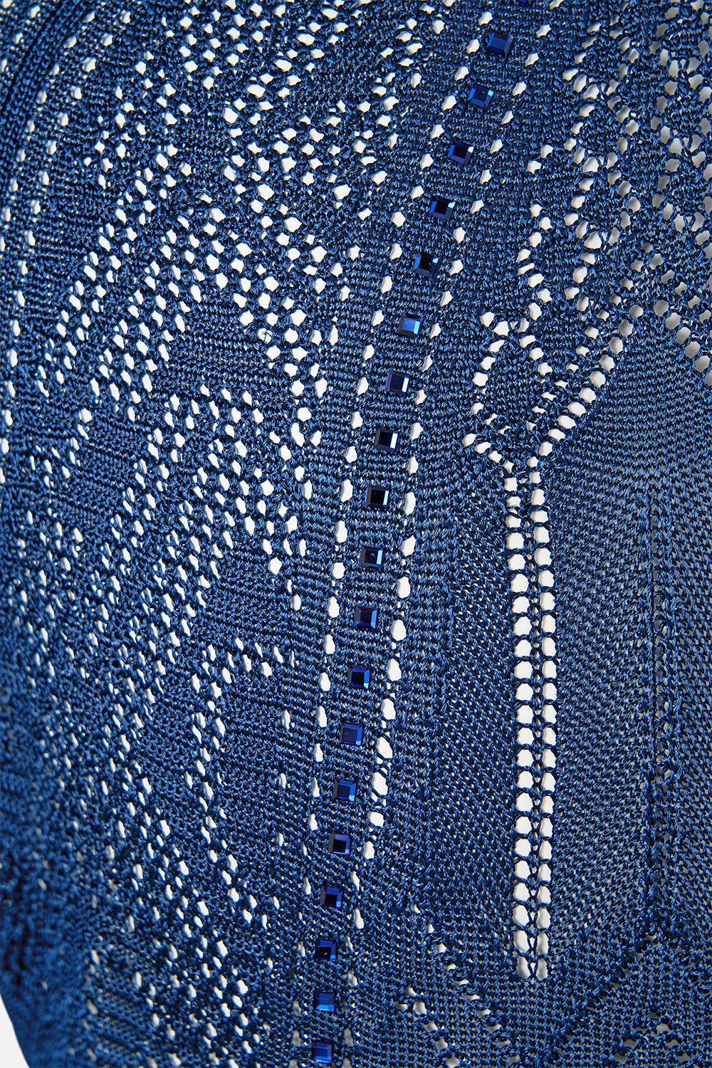 The CAMILLA Panelled Pointelle Knit Top in our Ornate On A Plate print.