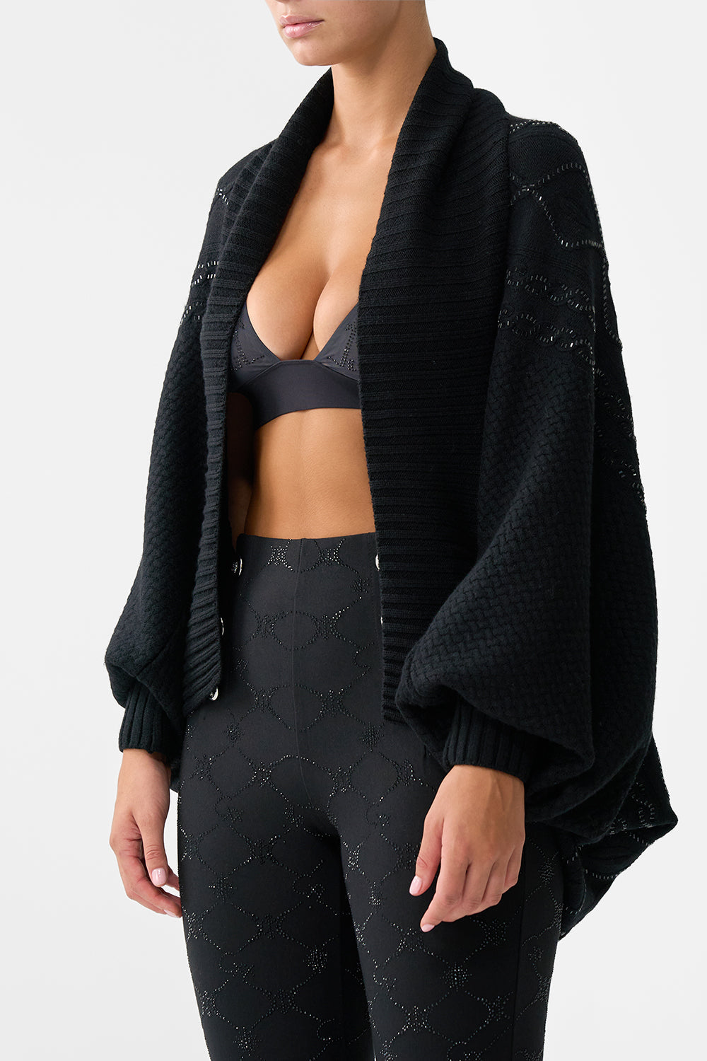 The Solid Black Cable Knit Layer | CAMILLA US – CAMILLA