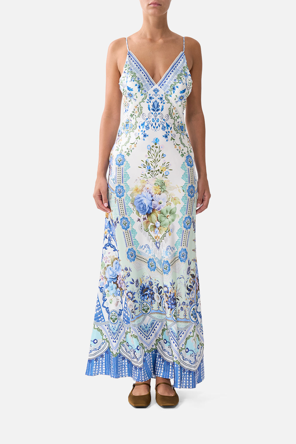 VESTIDO LIGERO AL BIES HASTA EL TOBILLO CUELLO PICO MY HOMESPUN HEART