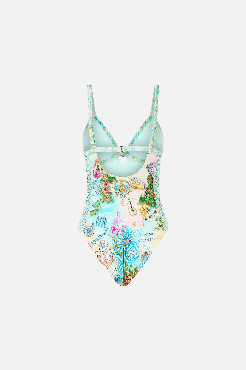 The Just Coasting Ruched Panelled Triangle One Piece With Knot