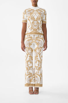 The CAMILLA Mock Neck Knit Top in our Dressing Room Drama print.