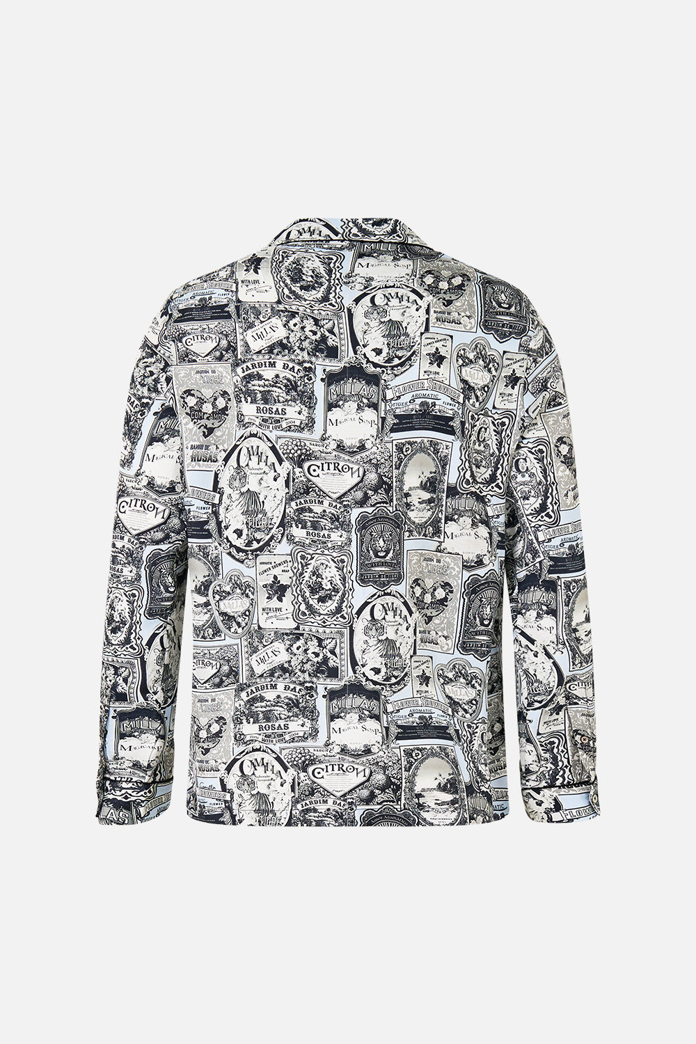 The CAMILLA LONG SLEEVE CAMP COLLARED SHIRT FLOWER SHOWERS in our  print.