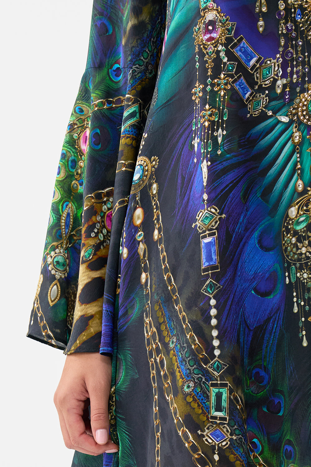 The CAMILLA V-Neck Flared Sleeve Mini Dress in our Dominican Decadence print.