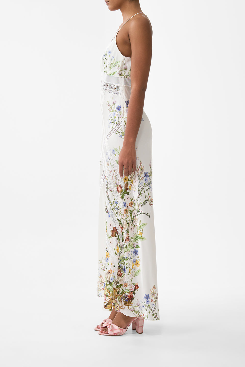 The Dressing Room Drama Lace Splice Bias Long Dress | CAMILLA US