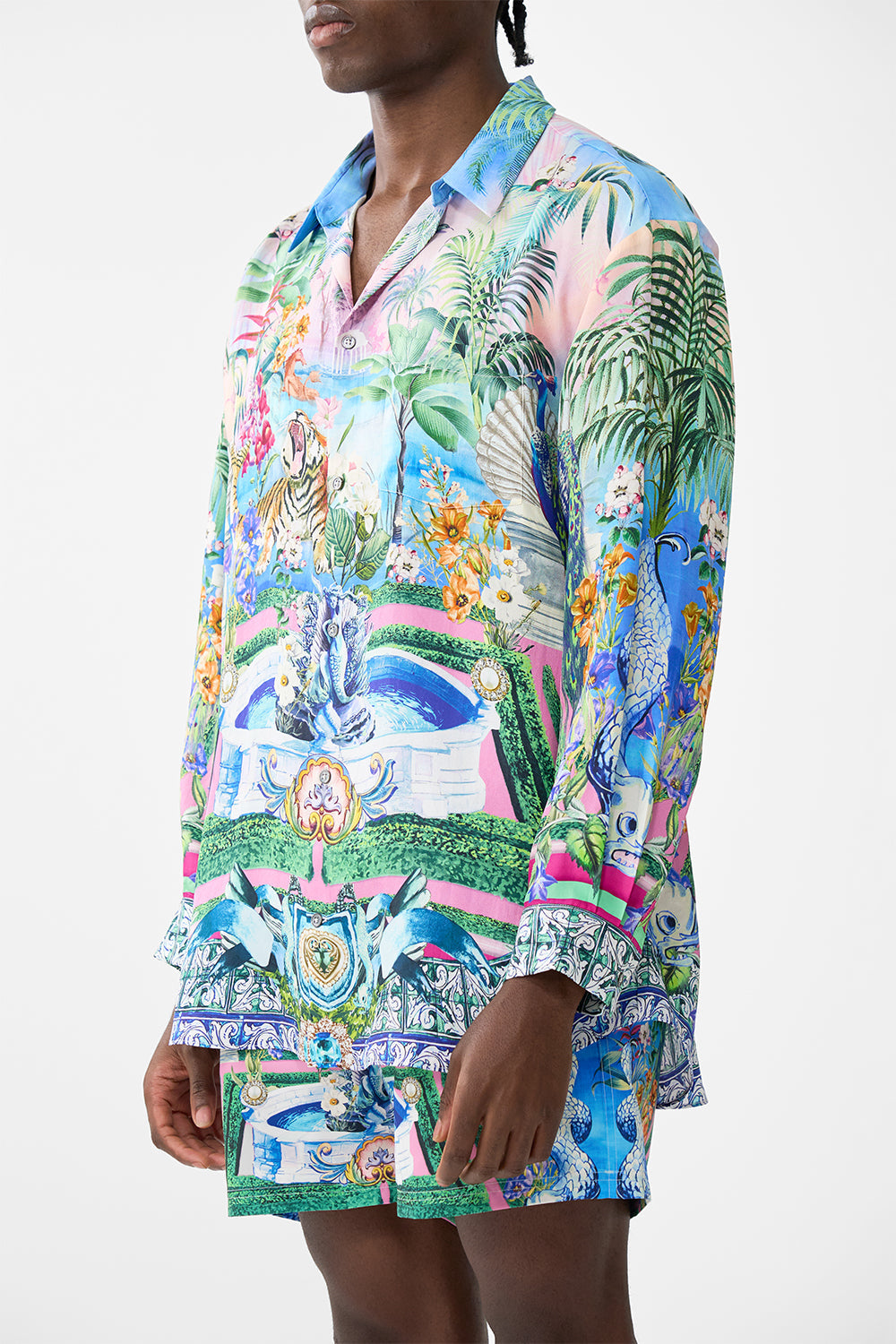 The CAMILLA Long Sleeve Oversized Shirt in our Spirit Of Santa Maria print.