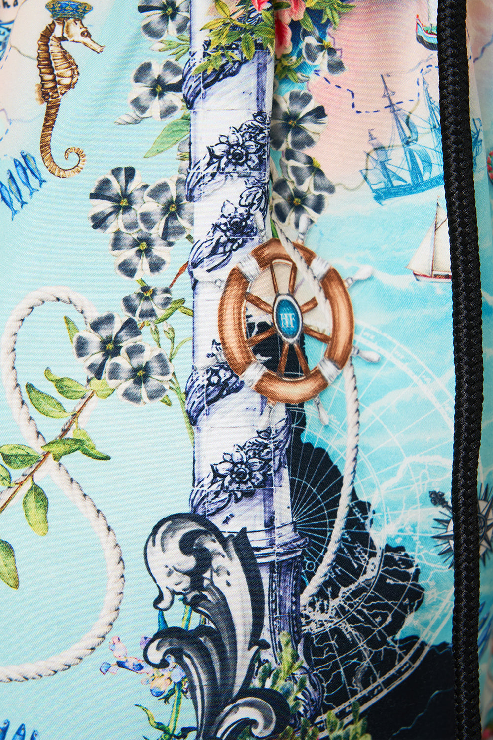 The CAMILLA Mid Length Boardshort With Elastic Waist in our Folk Afloat print.