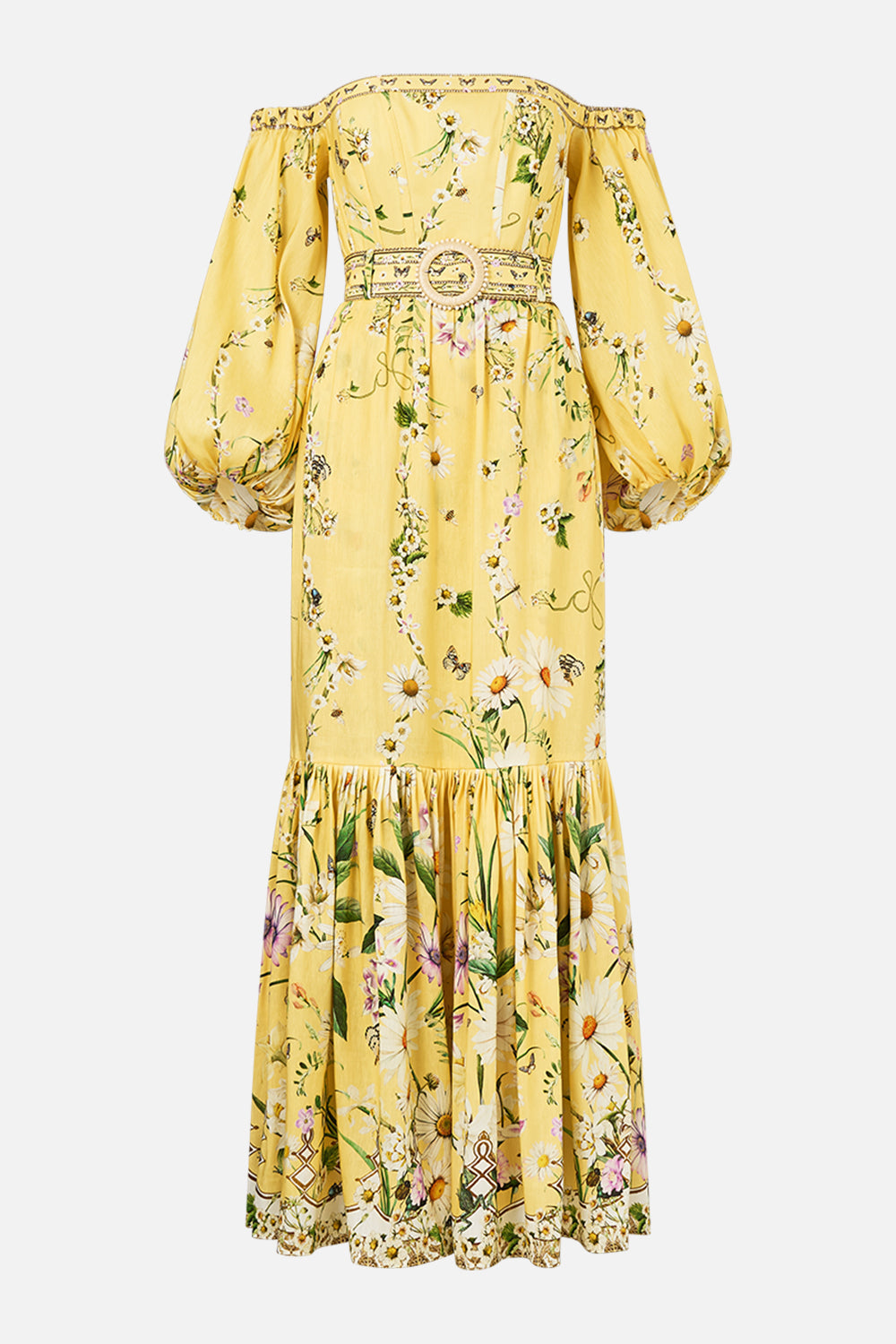 The CAMILLA PUFF SLEEVE CORSET DRESS DAISY CHAINS in our  print.