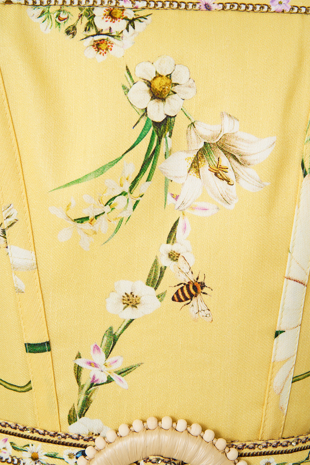 The CAMILLA PUFF SLEEVE CORSET DRESS DAISY CHAINS in our  print.
