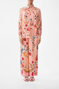 The CAMILLA Button Through Blouson Sleeve Blouse in our Majestic Milla print.