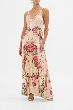 The CAMILLA Button Front Strappy Dress in our Meet Me At The Majestic print.