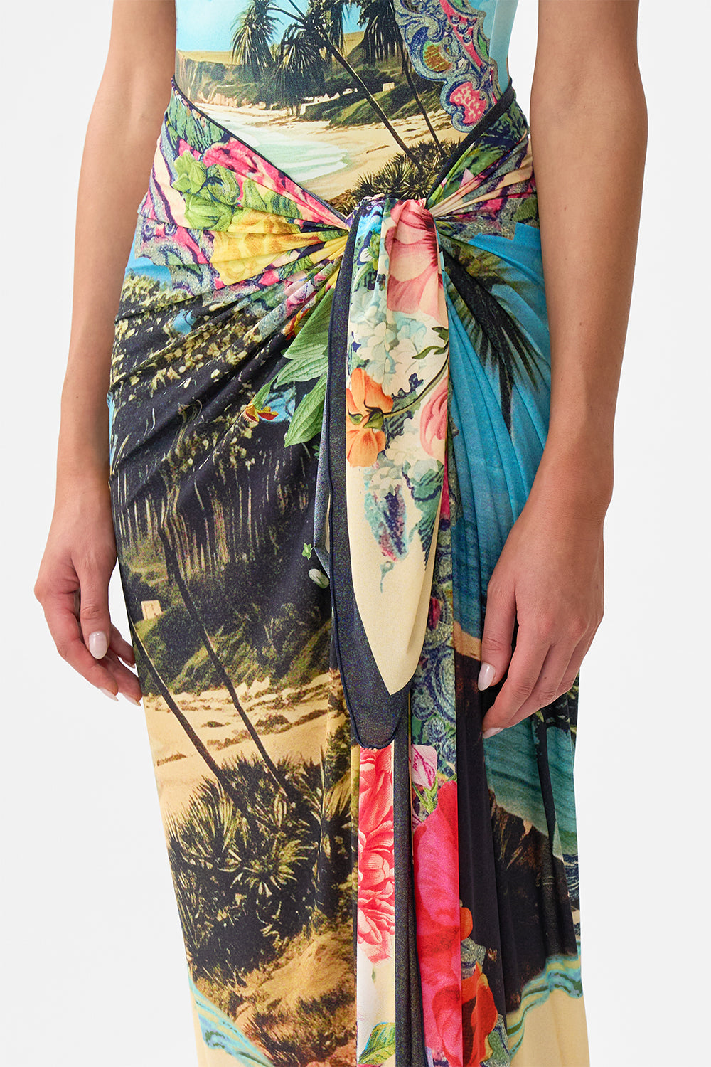 The CAMILLA Multi Wear Long Sarong in our Bathing Bombshell print.