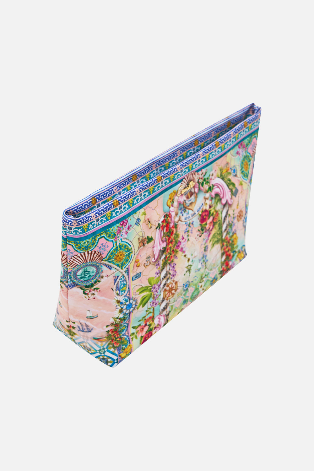 The CAMILLA Large Makeup Clutch in our Just Coasting print.